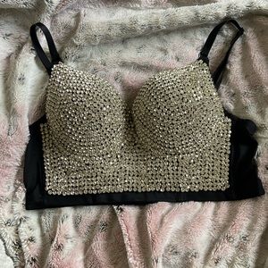 NWT Rhinestone crop top